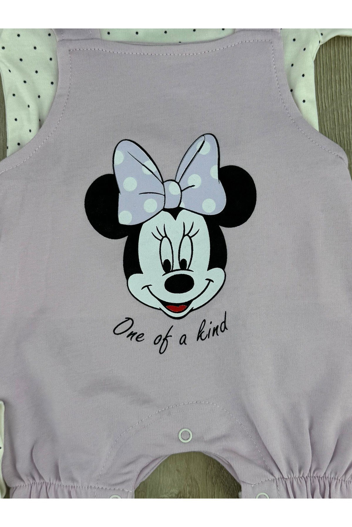 Murat Baby (0-12 Ay) 10497 Fiyonklu Minnie Desenli Kısa Şortlu Tulum