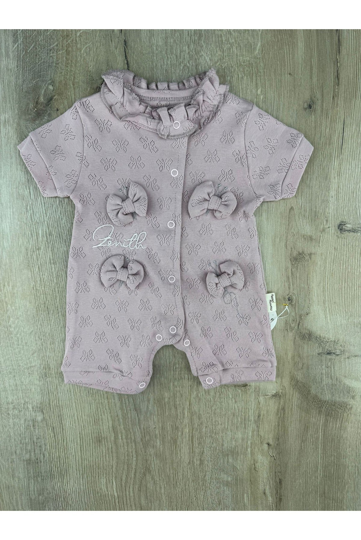 Murat Baby (0-12 Ay) 10647 Jakarlı Fiyonklu Kısa Tulum