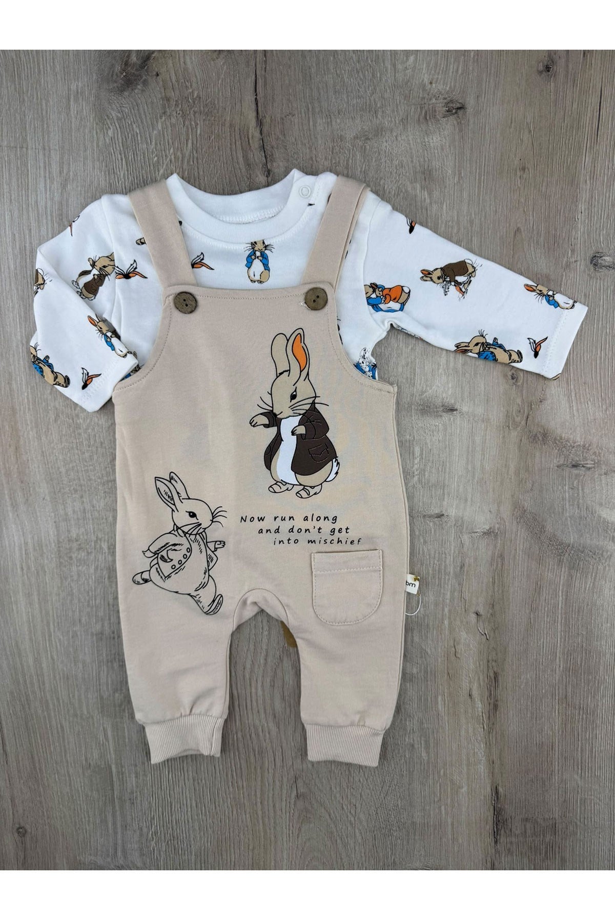 Murat Baby (0-12 Ay) 9745 Sevimli Tavşan Desenli Badili Slopet Tulum