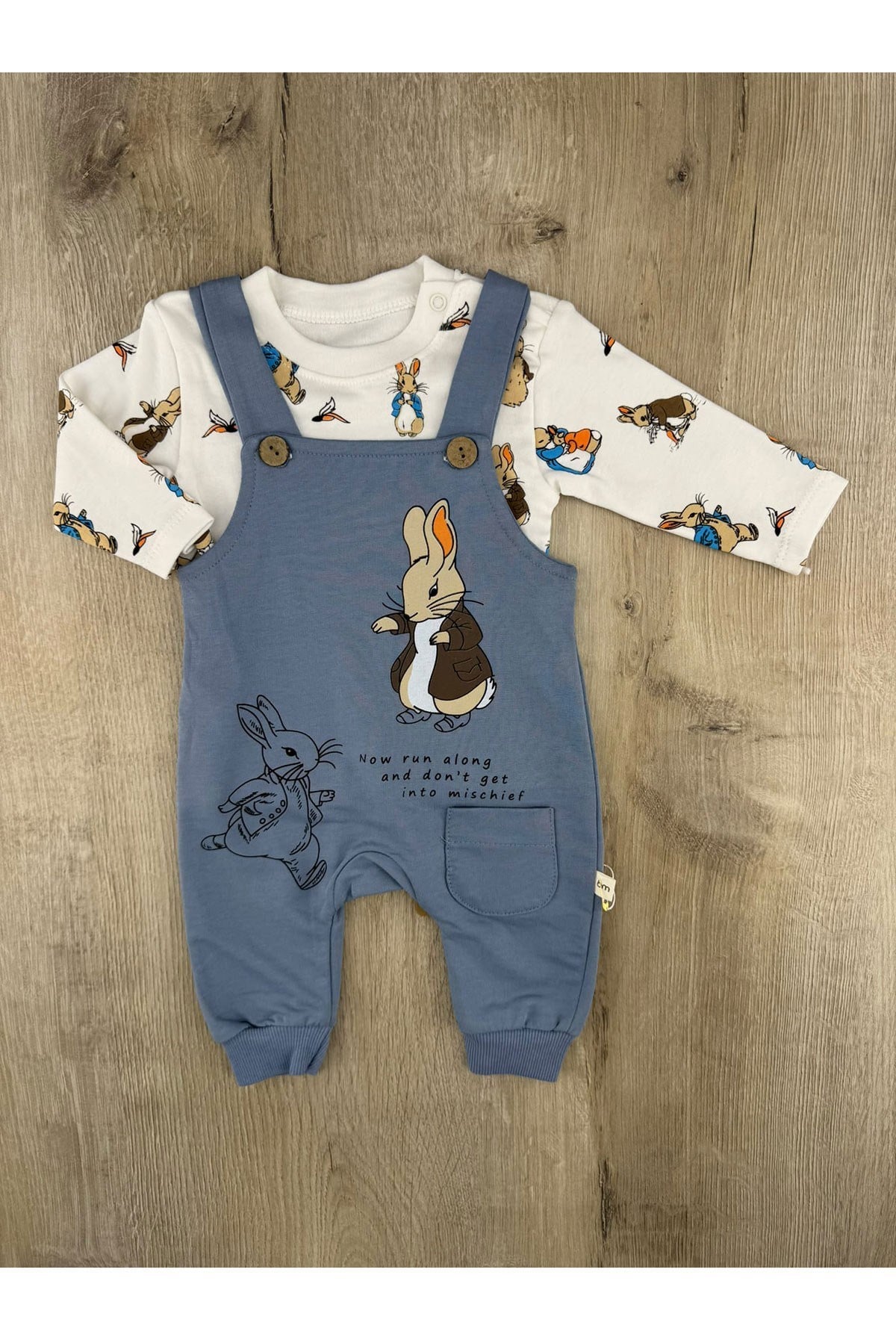 Murat Baby (0-12 Ay) 9745 Sevimli Tavşan Desenli Badili Slopet Tulum
