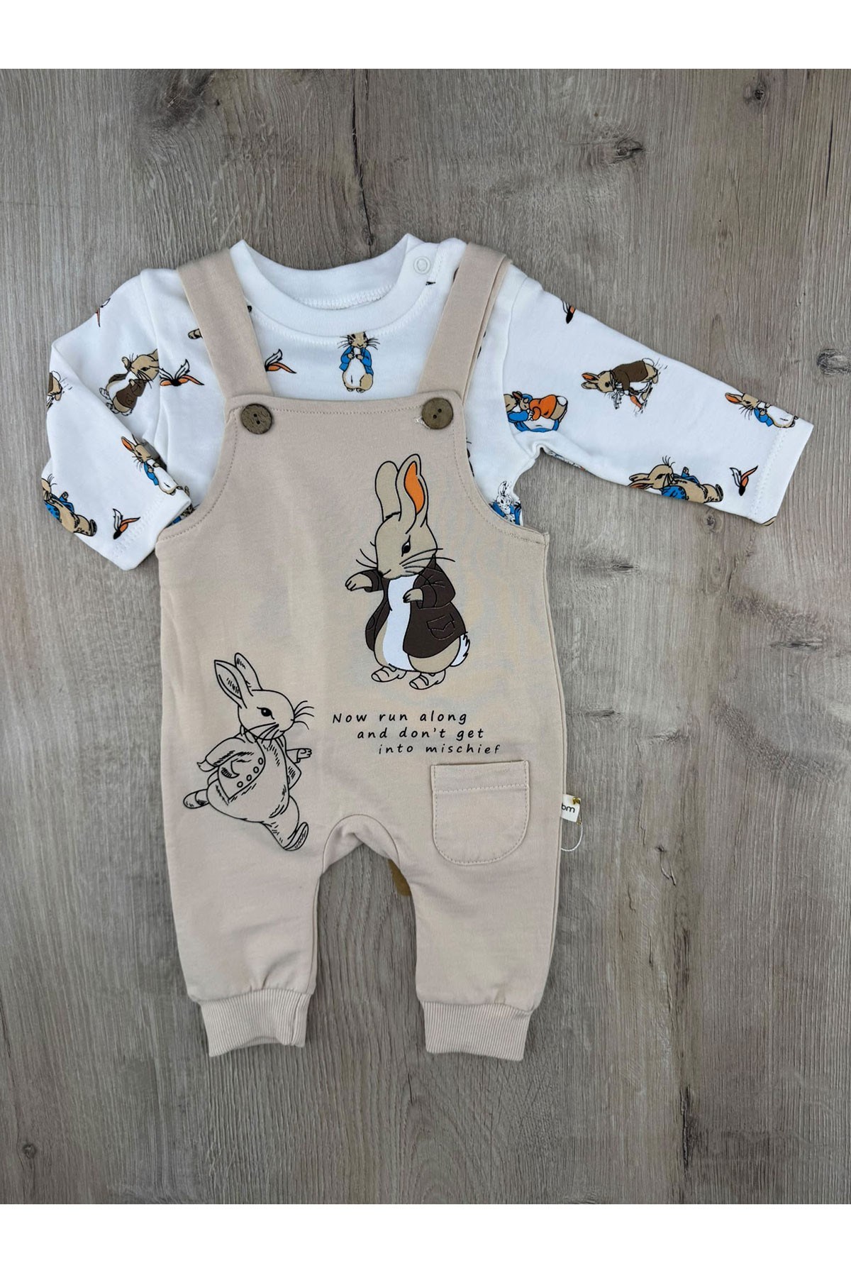 Murat Baby (0-12 Ay) 9745 Sevimli Tavşan Desenli Badili Slopet Tulum