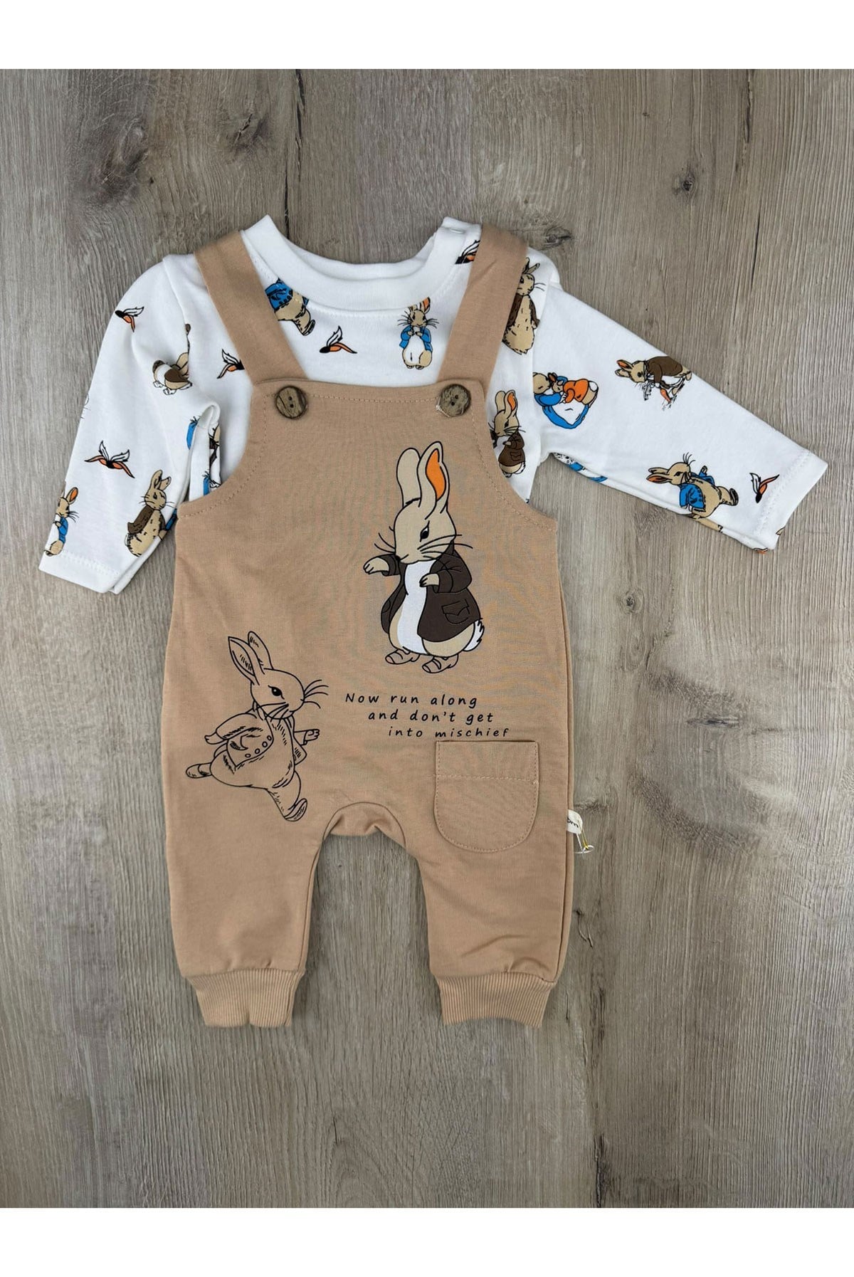 Murat Baby (0-12 Ay) 9745 Sevimli Tavşan Desenli Badili Slopet Tulum