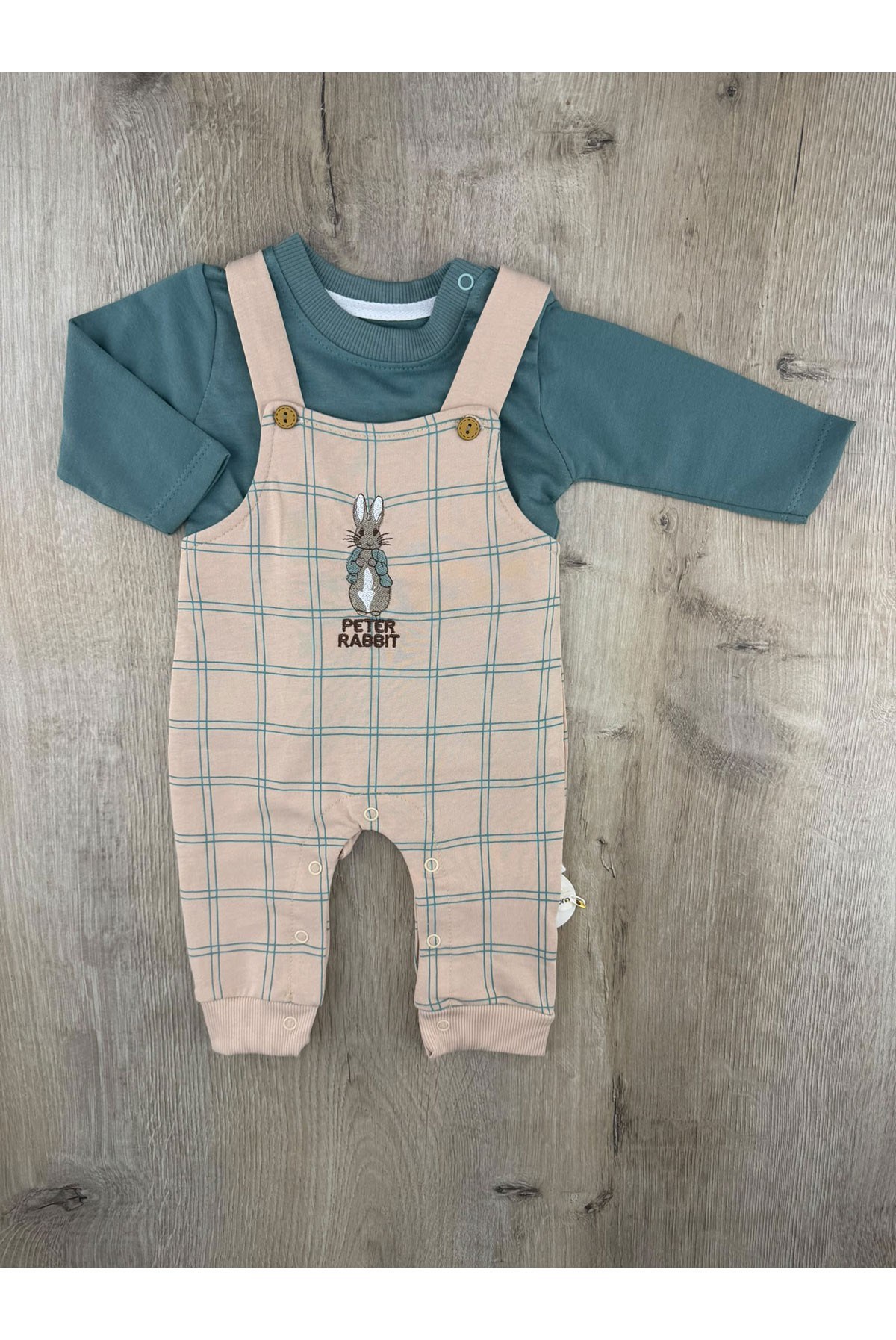 Murat Baby (0-12 Ay) 9846  Rabbit Desenli Badili Salopet