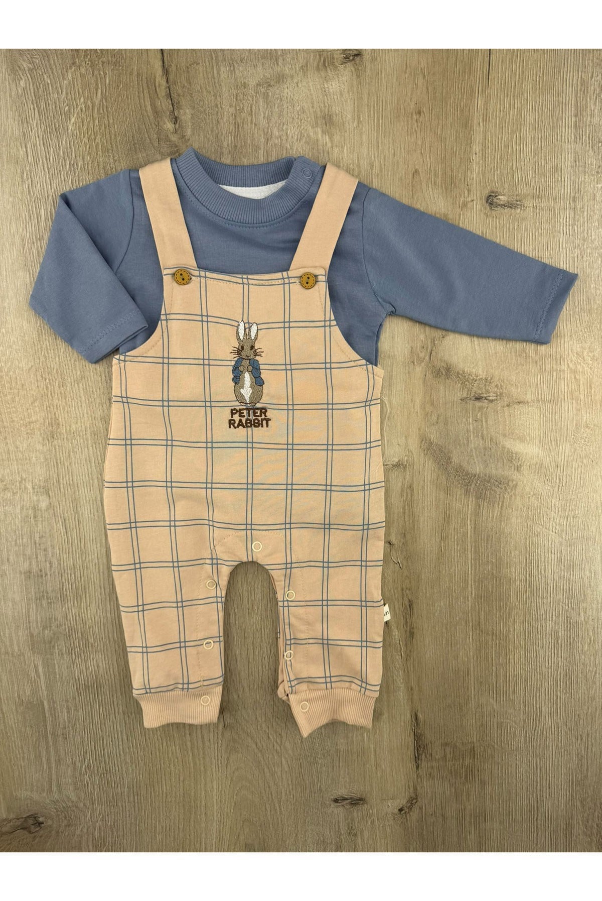 Murat Baby (0-12 Ay) 9846  Rabbit Desenli Badili Salopet