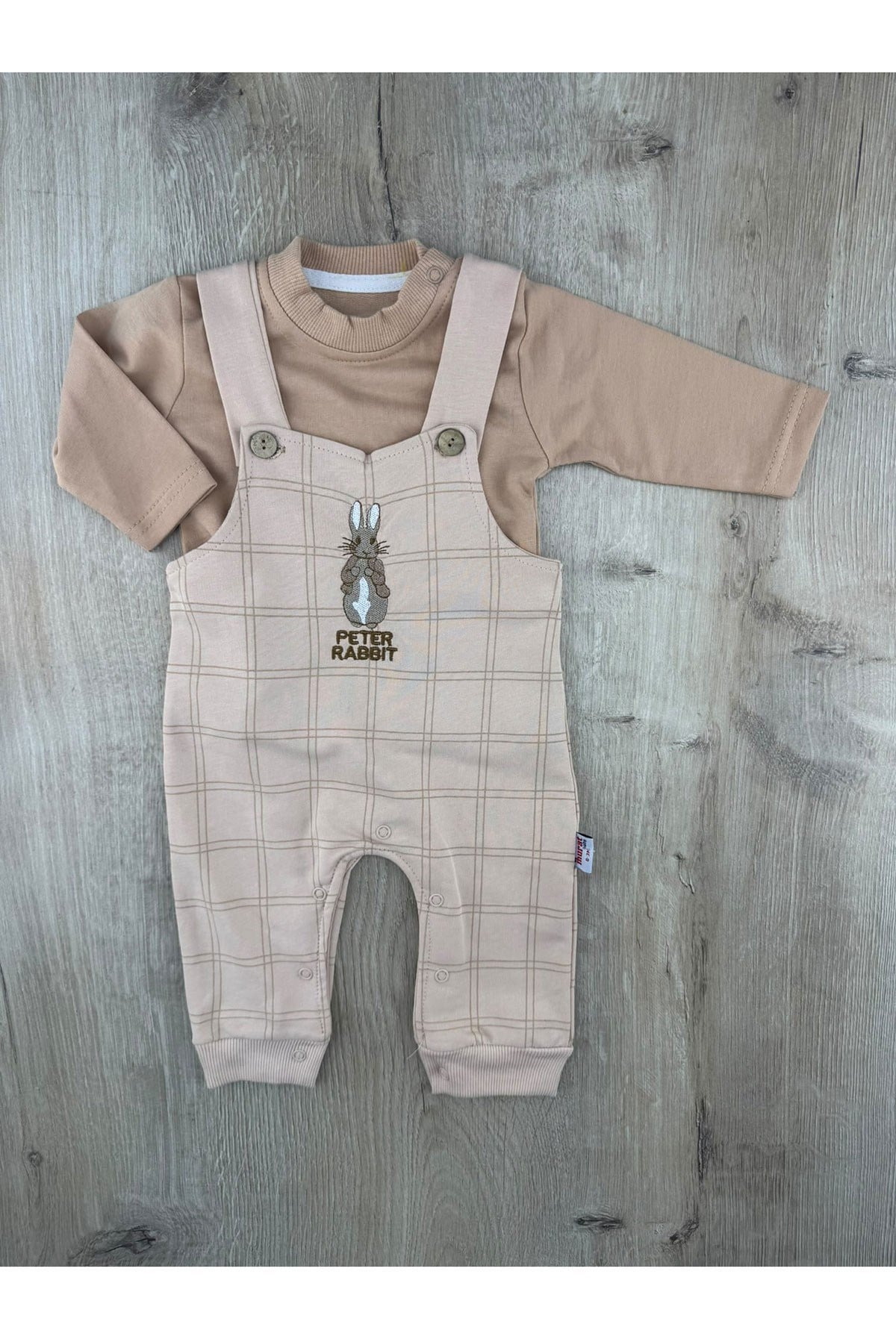 Murat Baby (0-12 Ay) 9846  Rabbit Desenli Badili Salopet