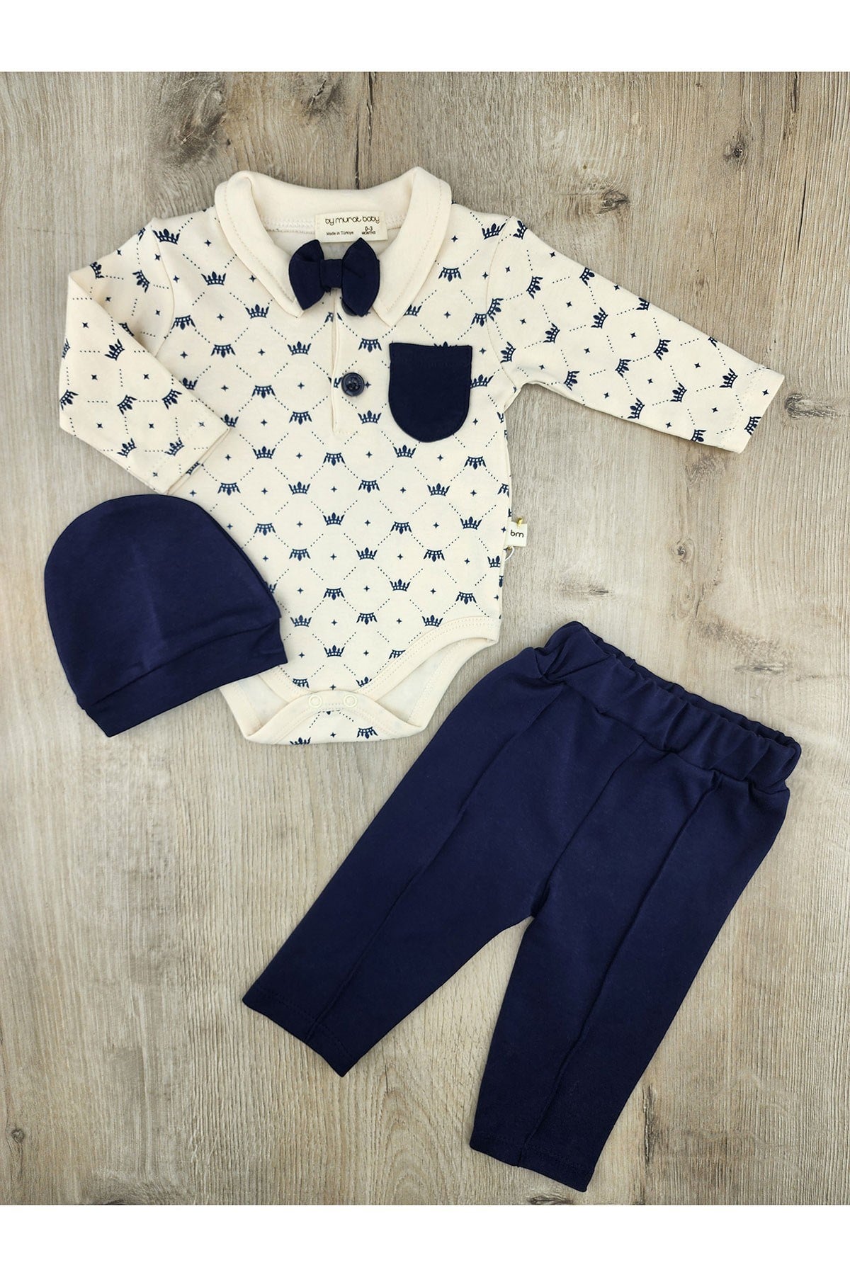 Murat Baby (0-12 Ay) Papyonlu Cepli Şapkalı Çıtçıtlı Badili Takım