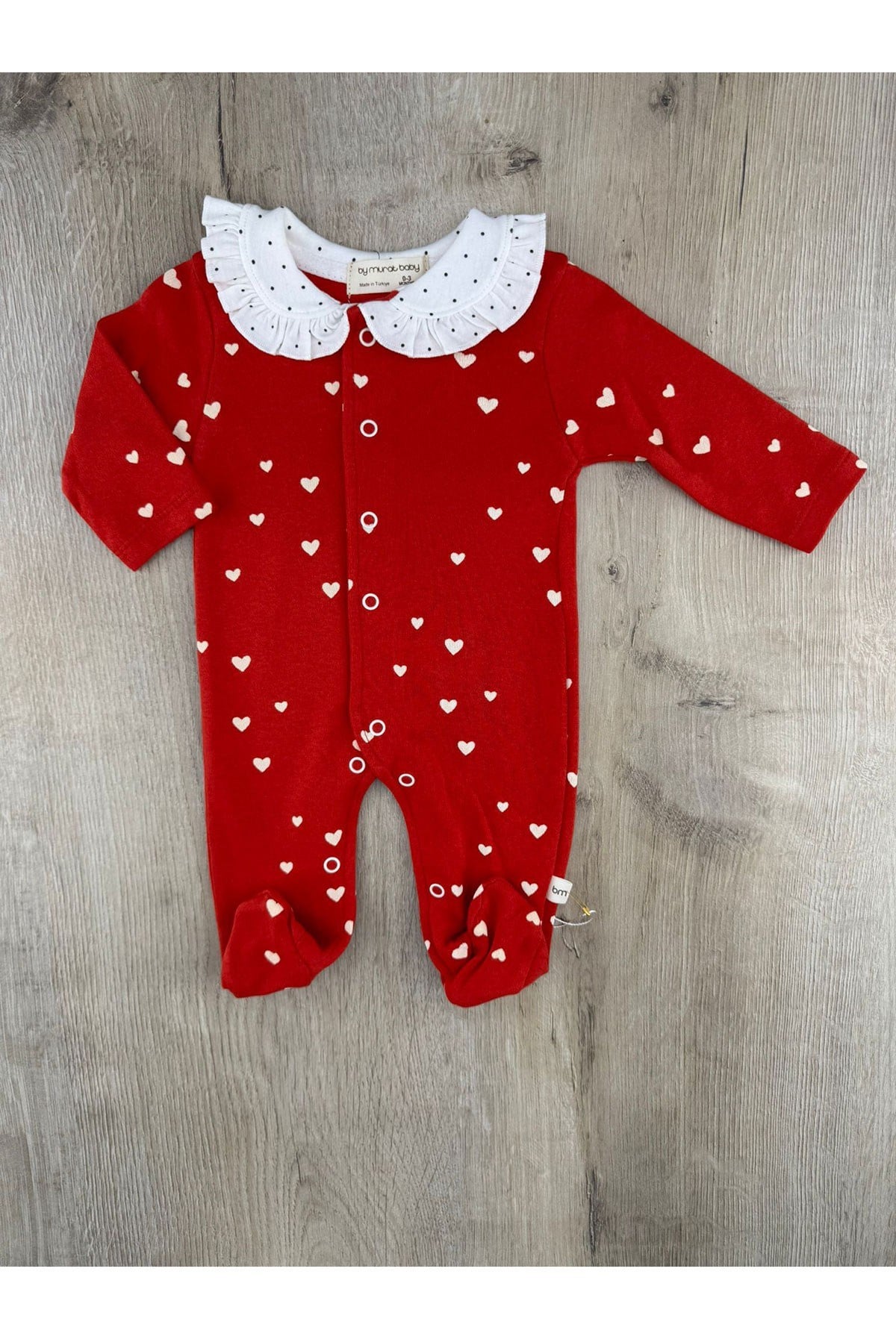 Murat Baby (0-3 Ay) Minik Kalp Desenli Tulum