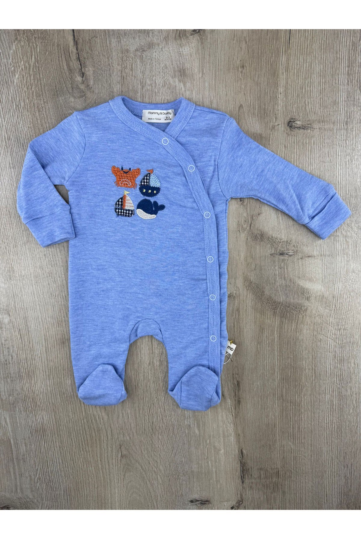 Murat Baby (0-3 Ay) Yengeç Desenli Tulum