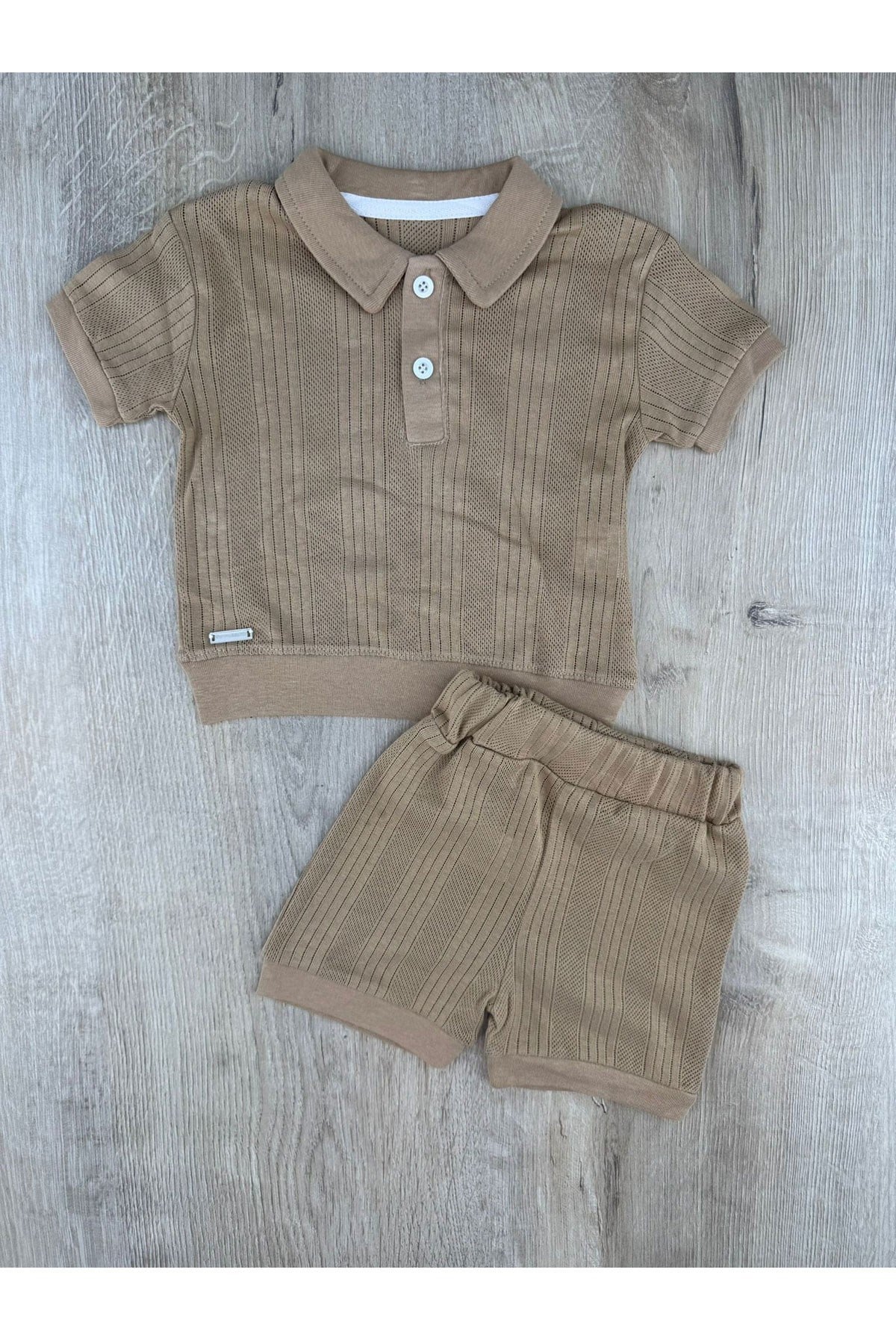 Murat Baby (6-24 Ay) Yakalı Jakarlı Şortlu Takım