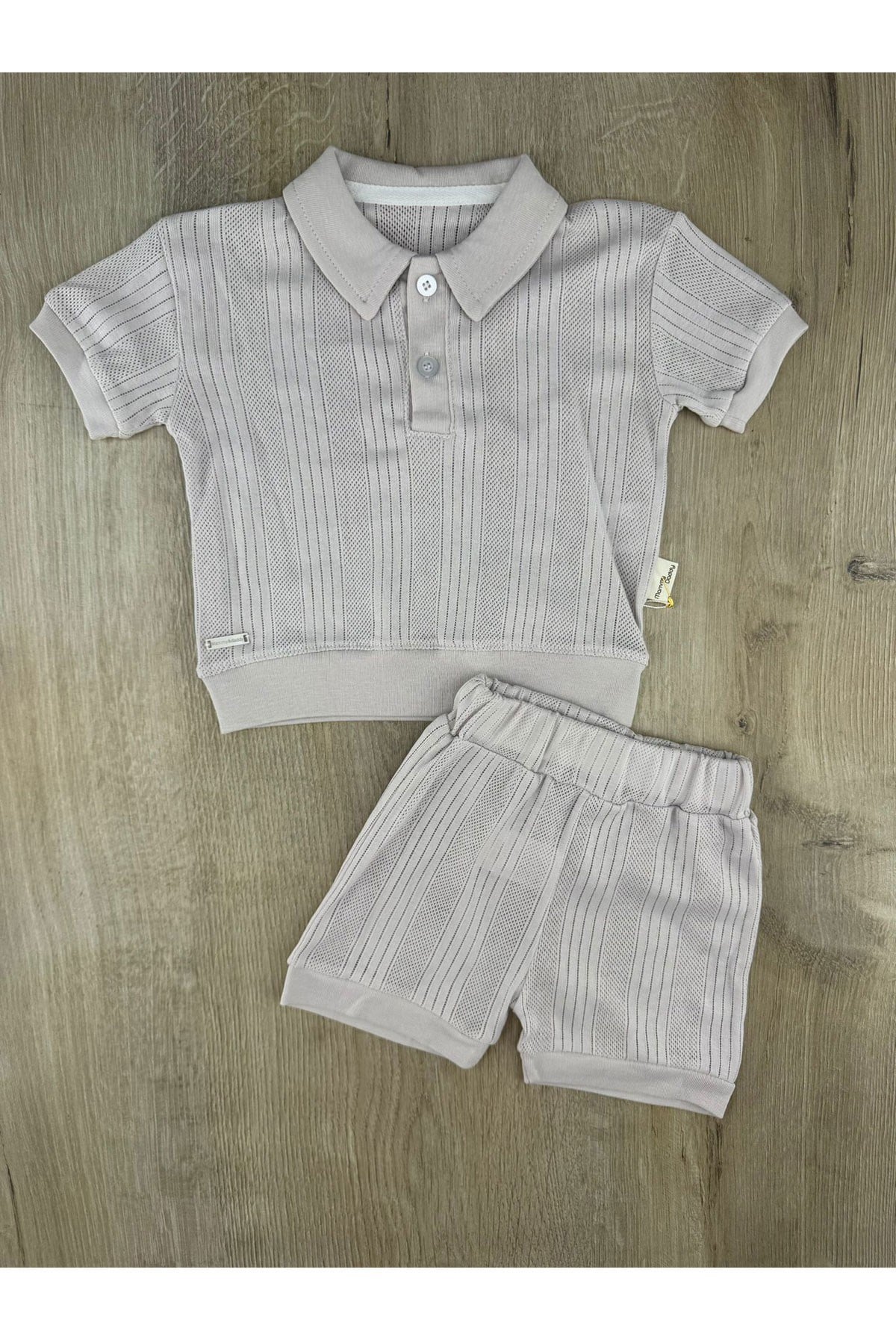 Murat Baby (6-24 Ay) Yakalı Jakarlı Şortlu Takım