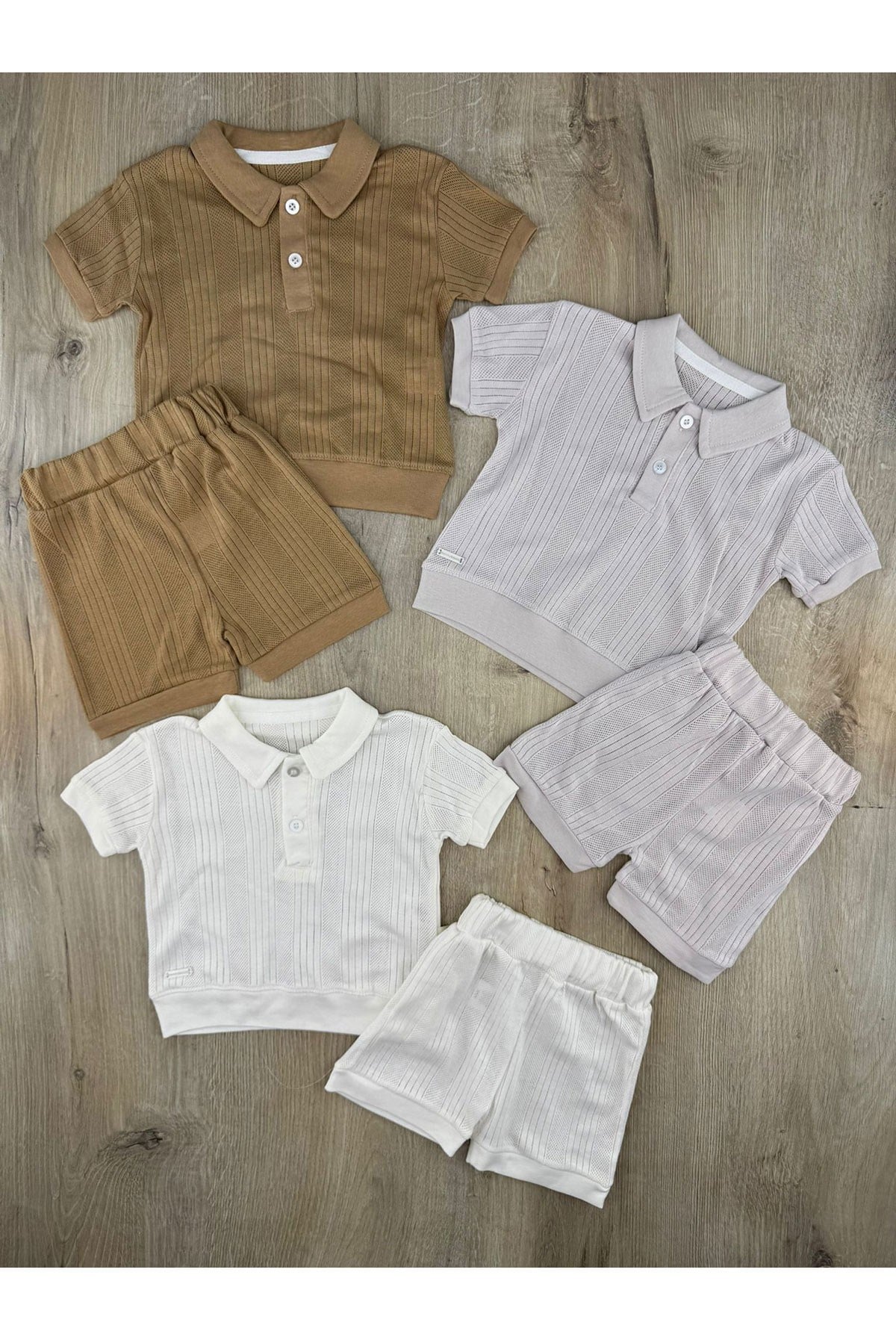 Murat Baby (6-24 Ay) Yakalı Jakarlı Şortlu Takım