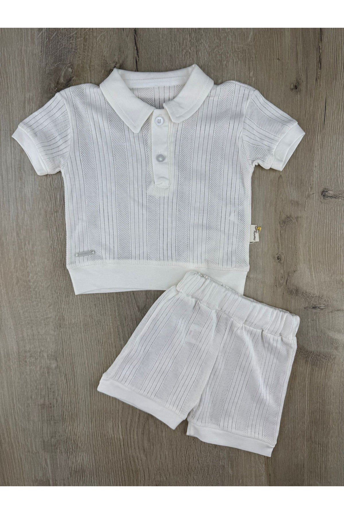 Murat Baby (6-24 Ay) Yakalı Jakarlı Şortlu Takım