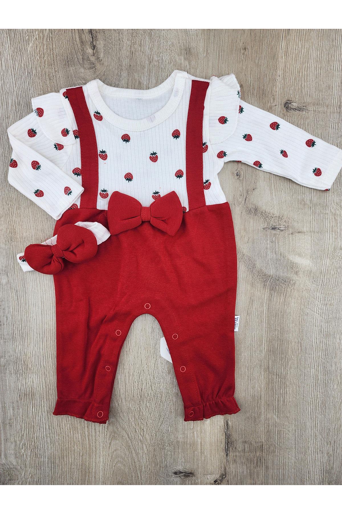 Murat Baby 8854 Çilekli Fiyonklu Tulum