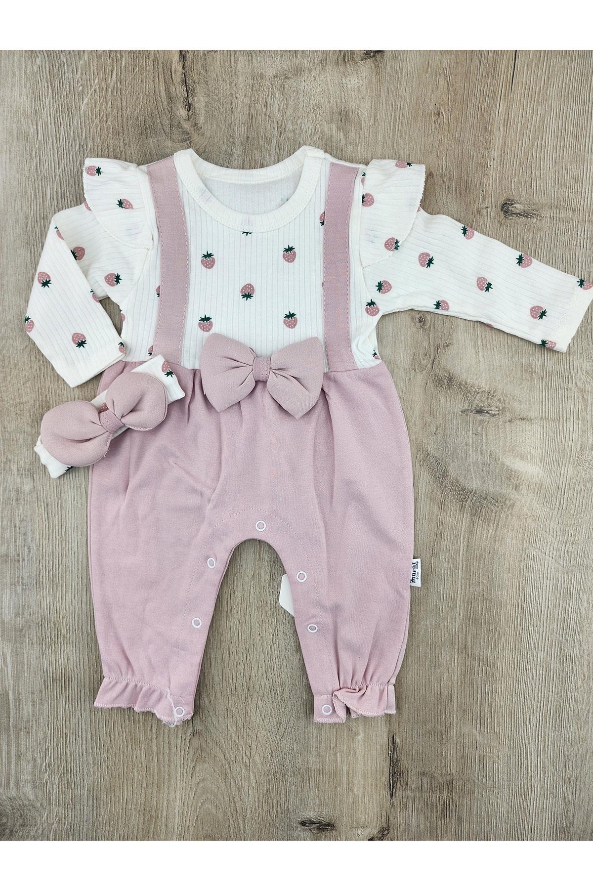 Murat Baby 8854 Çilekli Fiyonklu Tulum