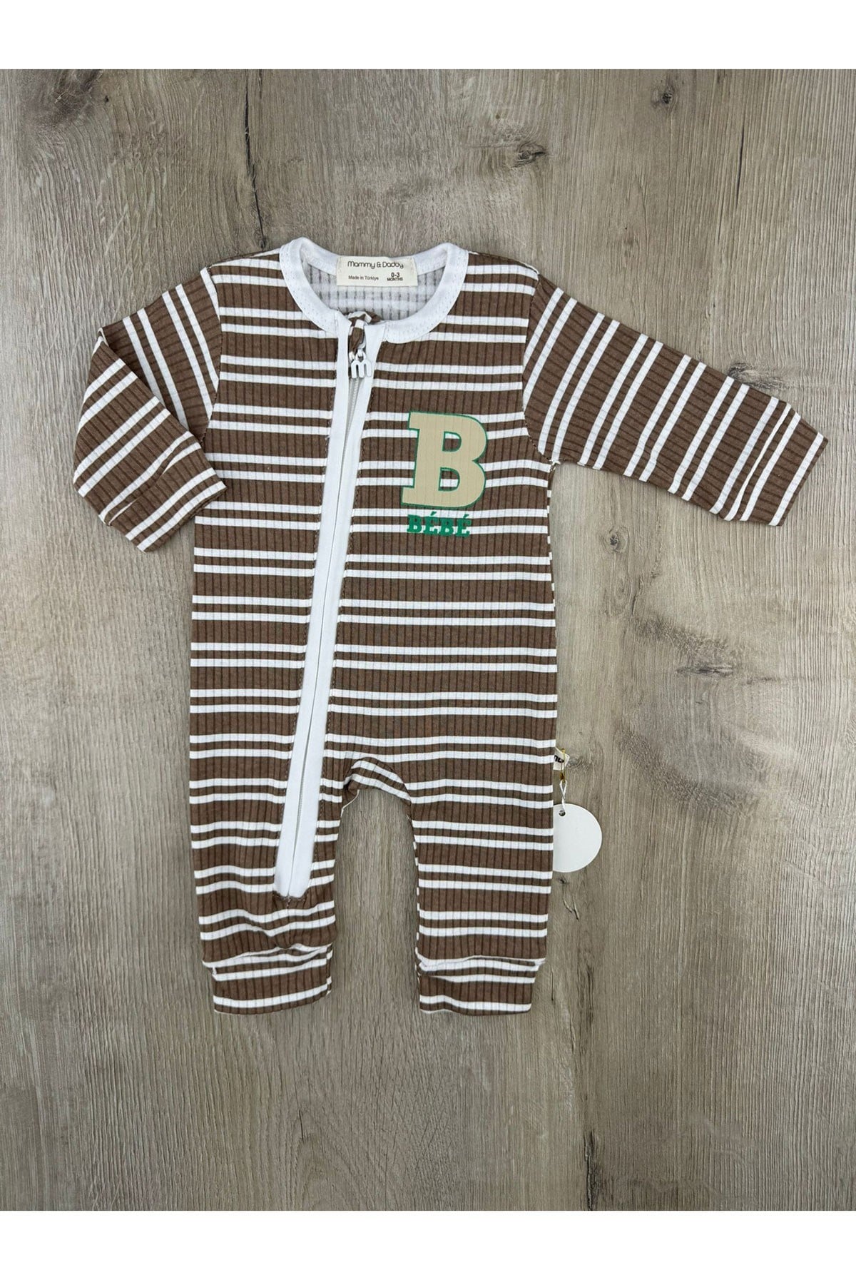 Murat Baby B Desenli Önden Fermuarlı Tulum