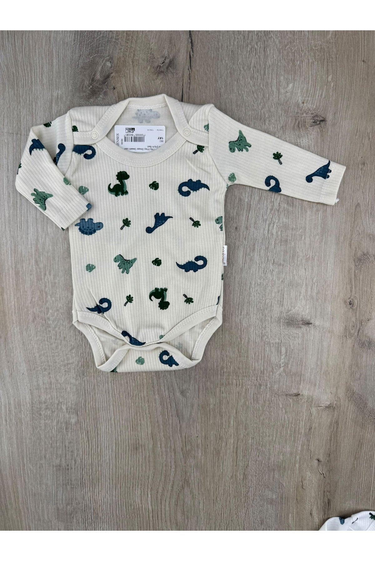Nayinom (1Ay-3Yaş) Dinozor Desenli Uzun Kollu Çıtçıtlı Badi