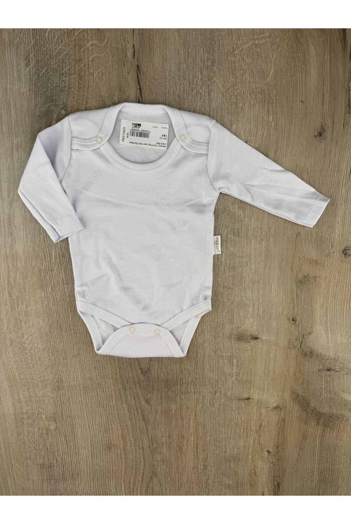 Nayinom (1Ay-3Yaş) Uzun Kollu Düz Renk Çıtçıtlı Badi