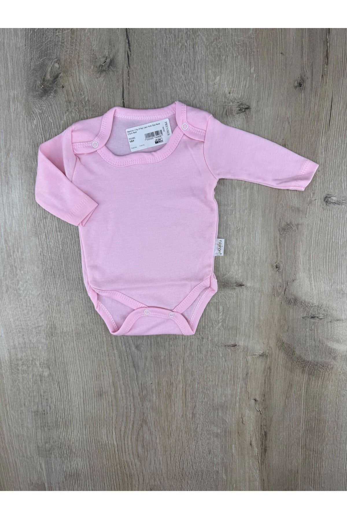 Nayinom (1Ay-3Yaş) Uzun Kollu Düz Renk Çıtçıtlı Badi