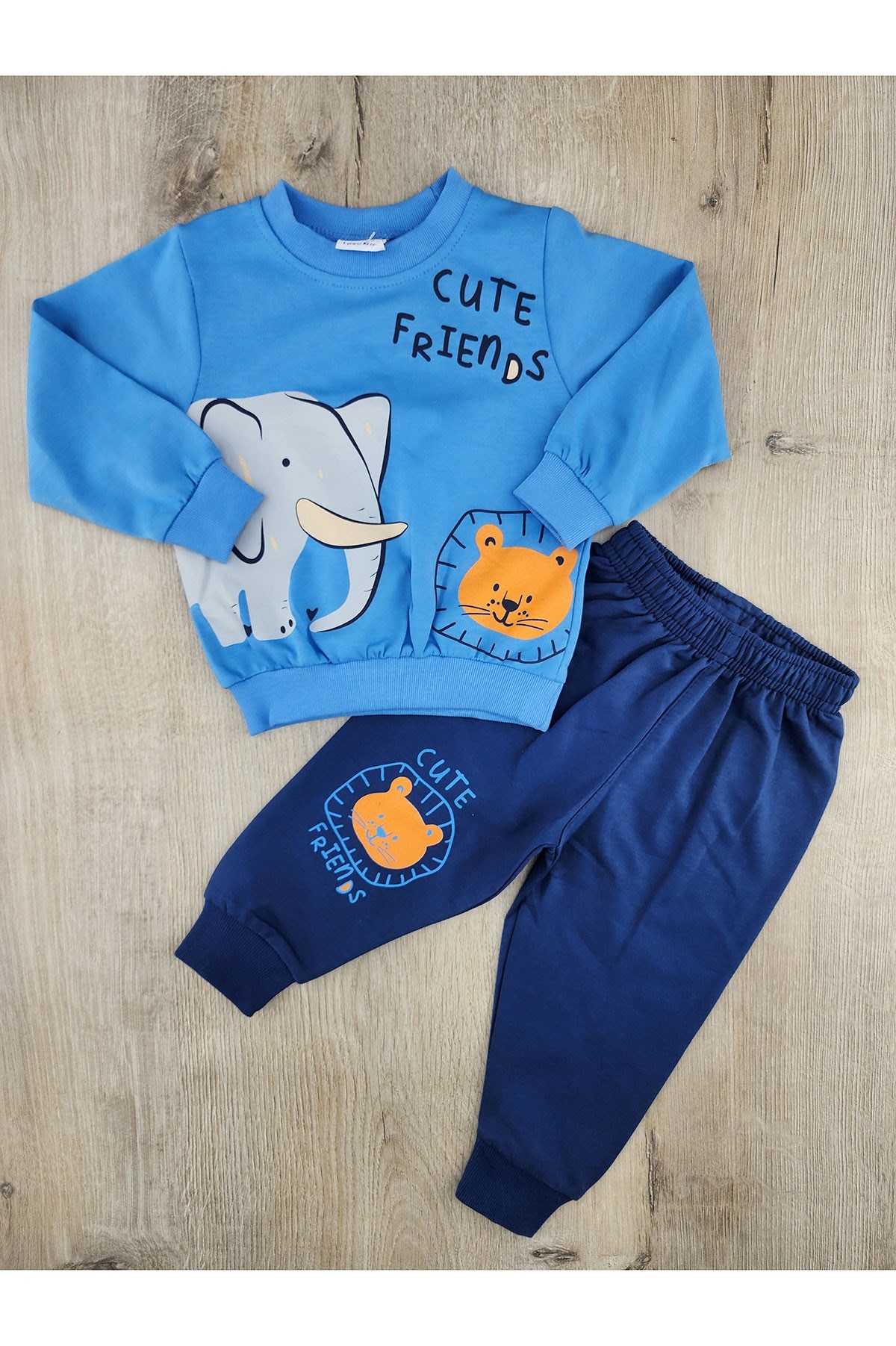 Nazar Bebe (1-4 Yaş ) 26709 Fil Desenli Mevsimlik Takım
