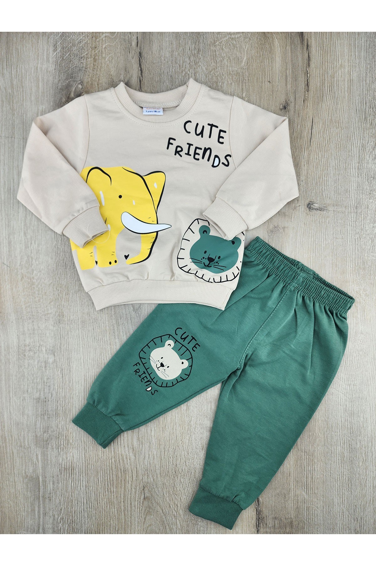 Nazar Bebe (1-4 Yaş ) 26709 Fil Desenli Mevsimlik Takım