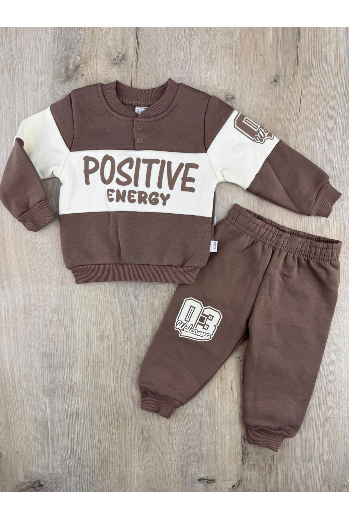Nazar Bebe 26472 (9-24 Ay) Positive Desenli 3ip Şardonlu Takım