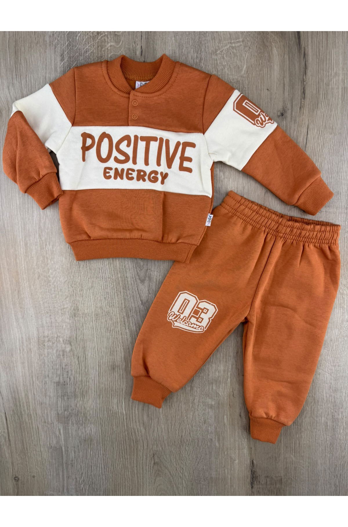 Nazar Bebe 26472 (9-24 Ay) Positive Desenli 3ip Şardonlu Takım
