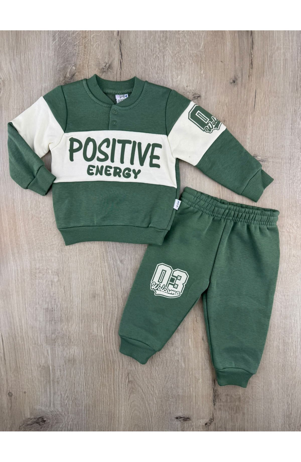 Nazar Bebe 26472 (9-24 Ay) Positive Desenli 3ip Şardonlu Takım