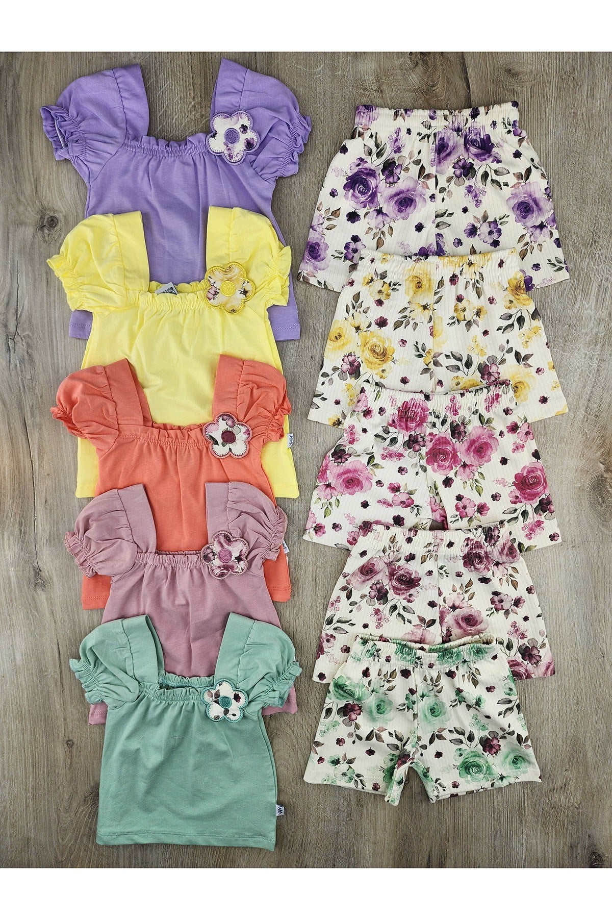 Nazar Bebe 26484 (9-24 Ay) Papatya Aplikeli Şortlu Takım