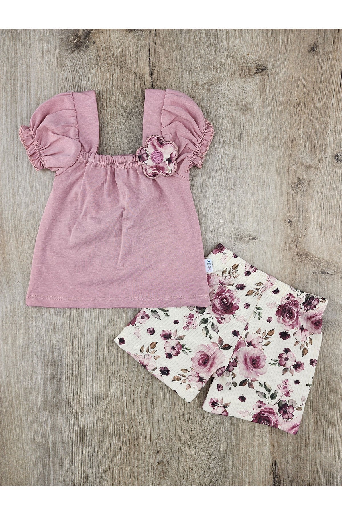 Nazar Bebe 26484 (9-24 Ay) Papatya Aplikeli Şortlu Takım