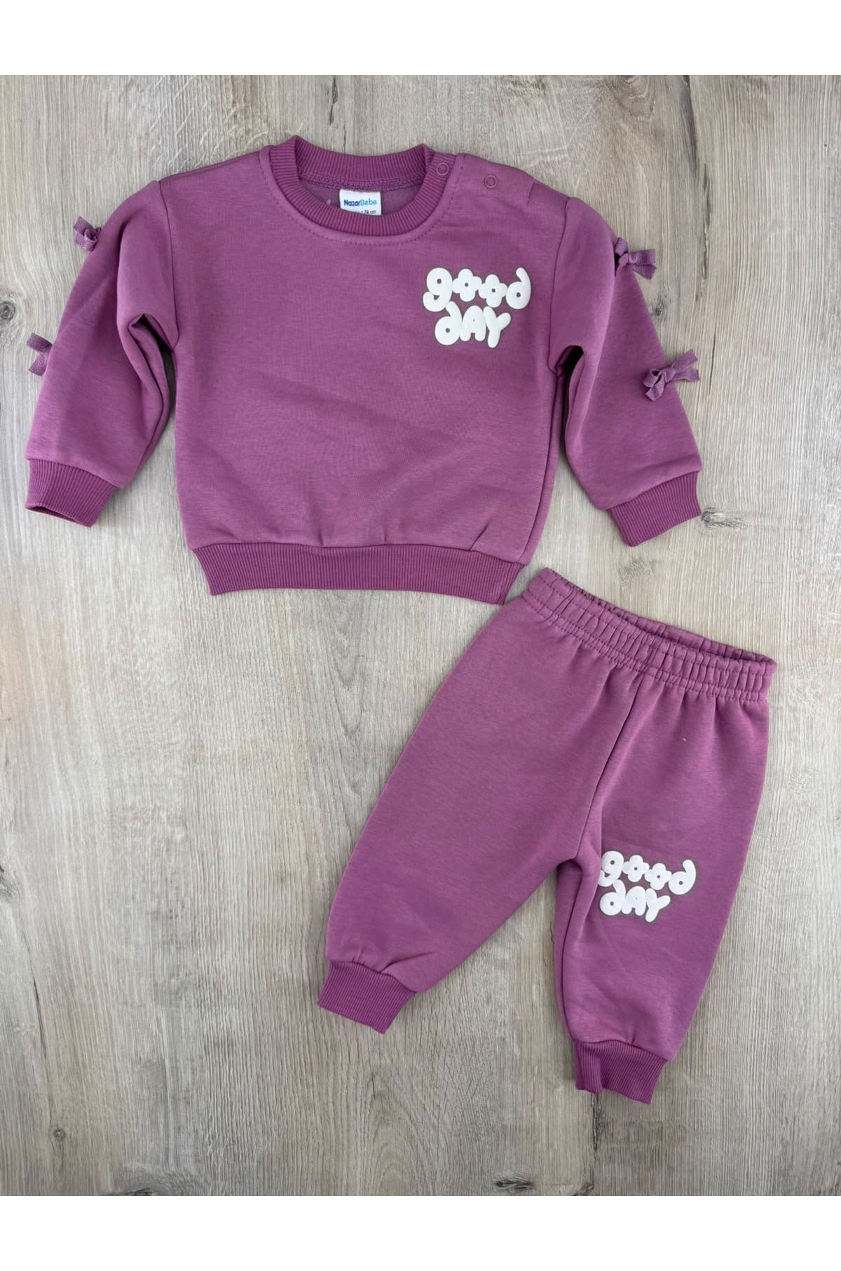 Nazar Bebe 26938 (9-24 Ay) Good Day Desenli 3ip Şardonlu Takım
