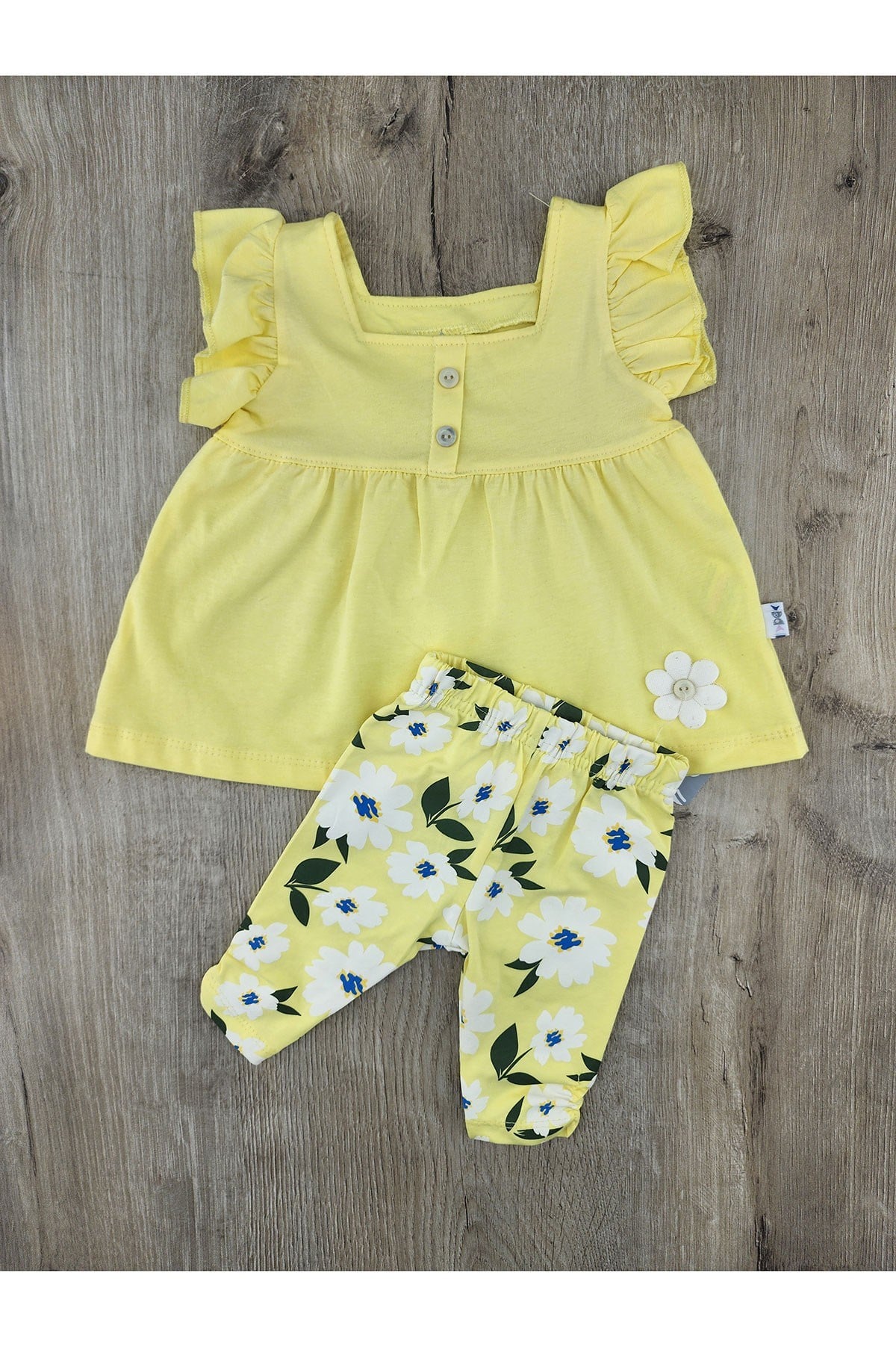 Nazar Bebe (9-24 Ay) 26437 Düğmeli Çiçekli Takım