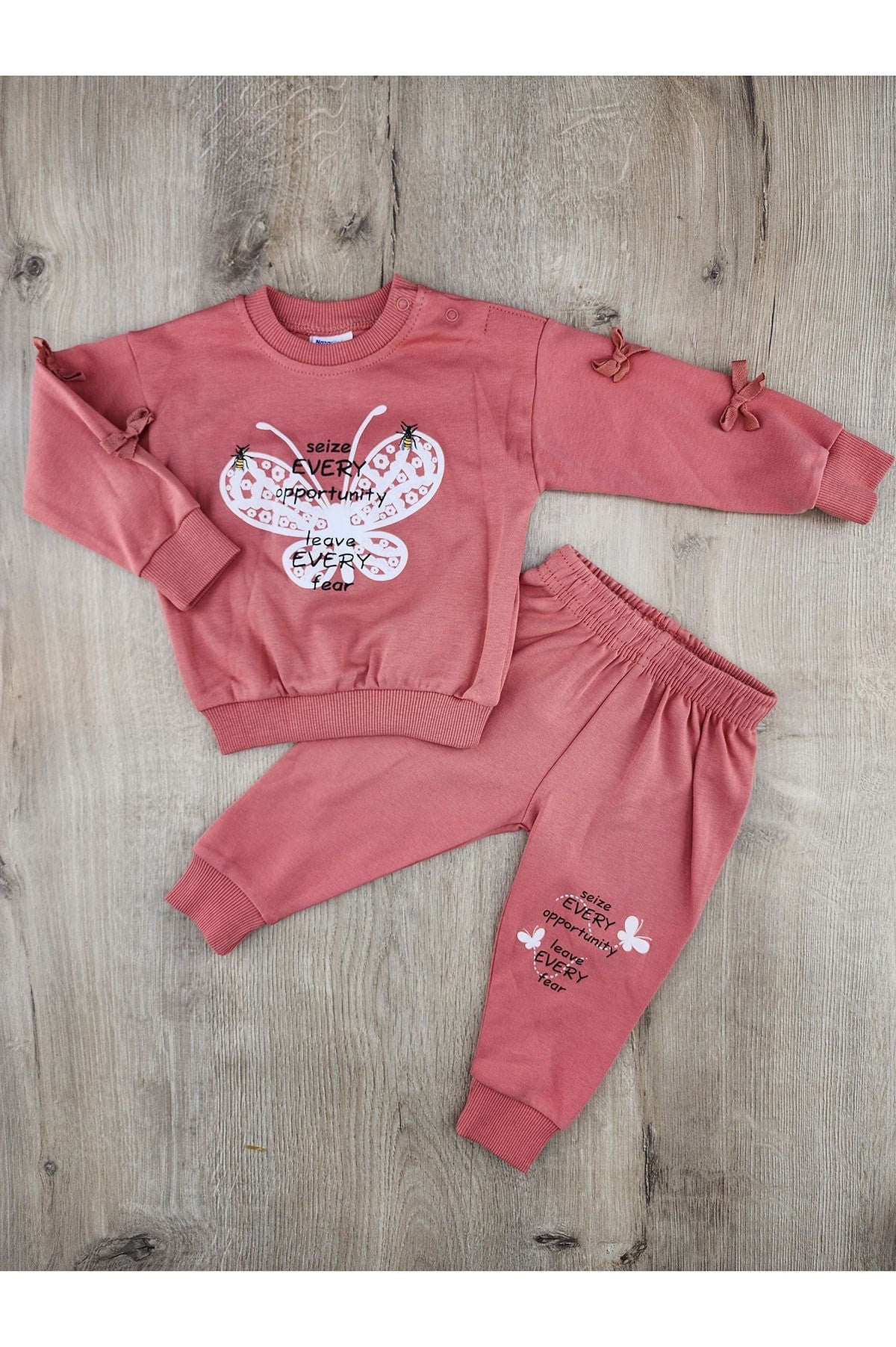 Nazar Bebe (9-24 Ay) 26690 Kelebek Desenli Mevsimlik Takım
