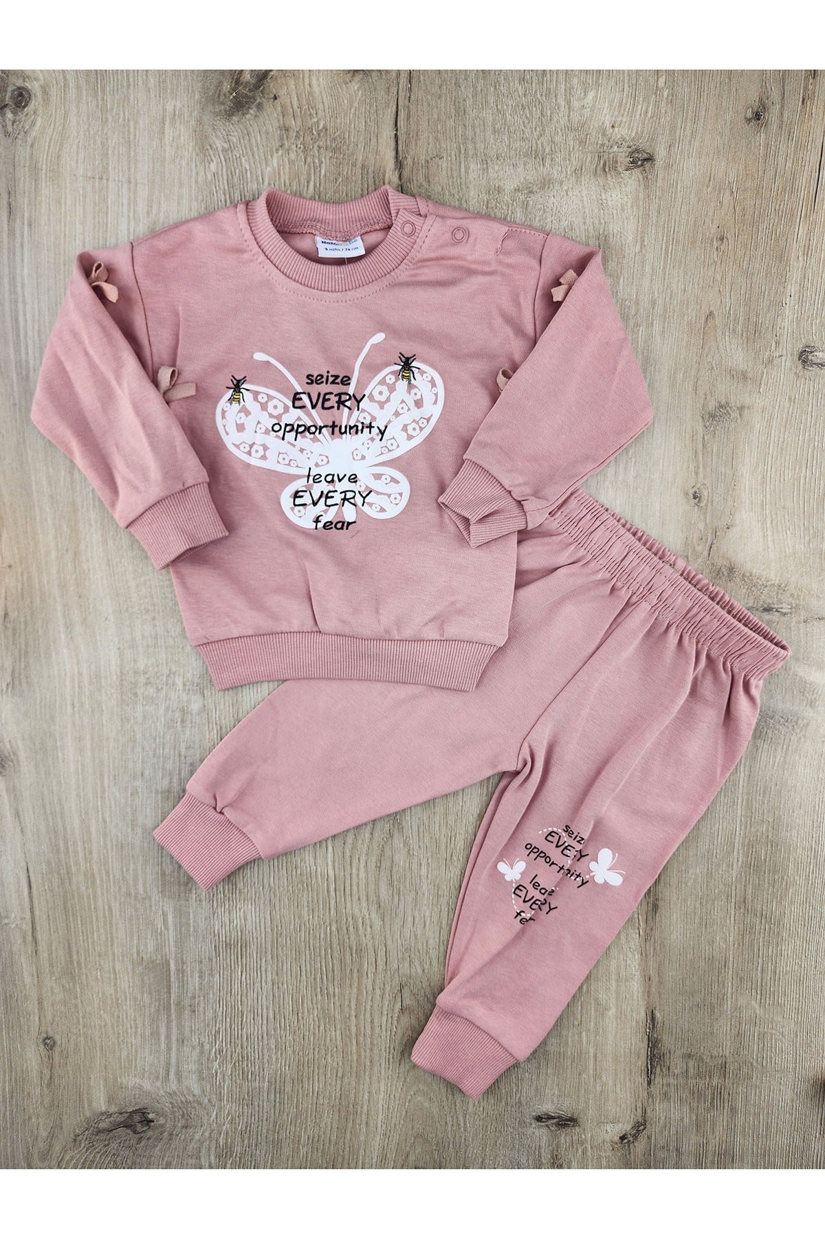 Nazar Bebe (9-24 Ay) 26690 Kelebek Desenli Mevsimlik Takım