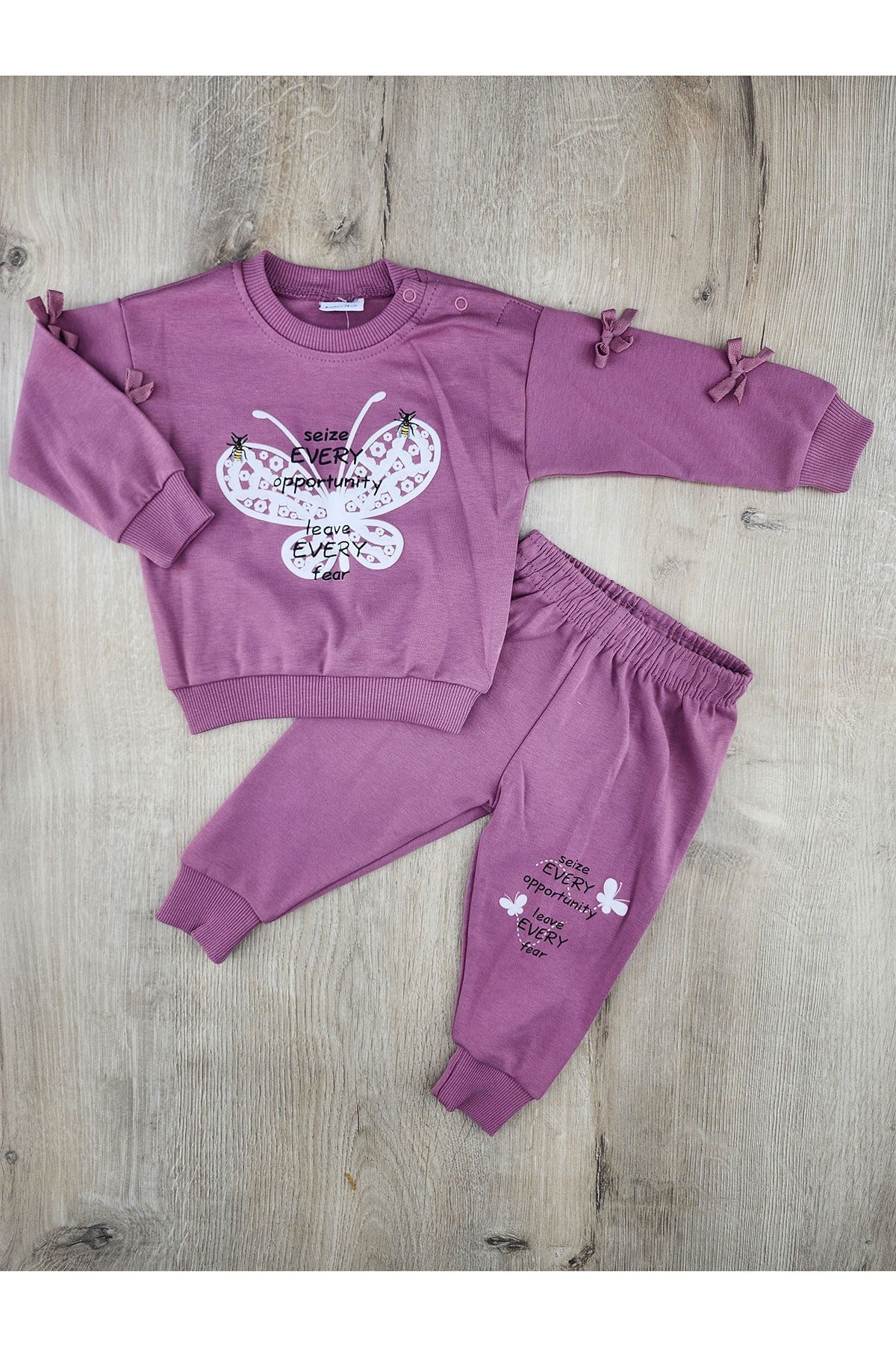 Nazar Bebe (9-24 Ay) 26690 Kelebek Desenli Mevsimlik Takım