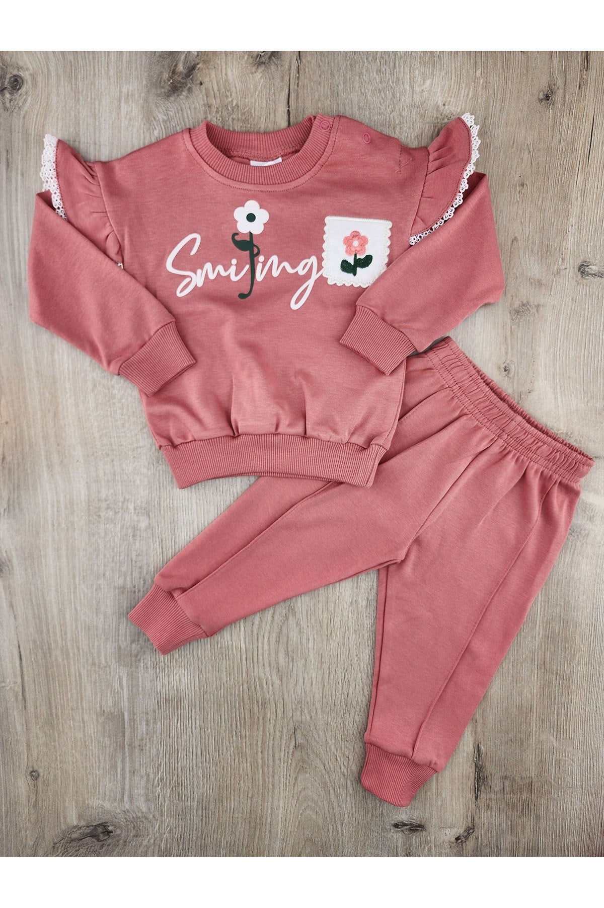 Nazar Bebe (9-24 Ay) 26691 Cep Çiçek Nakışlı Mevsimlik Takım