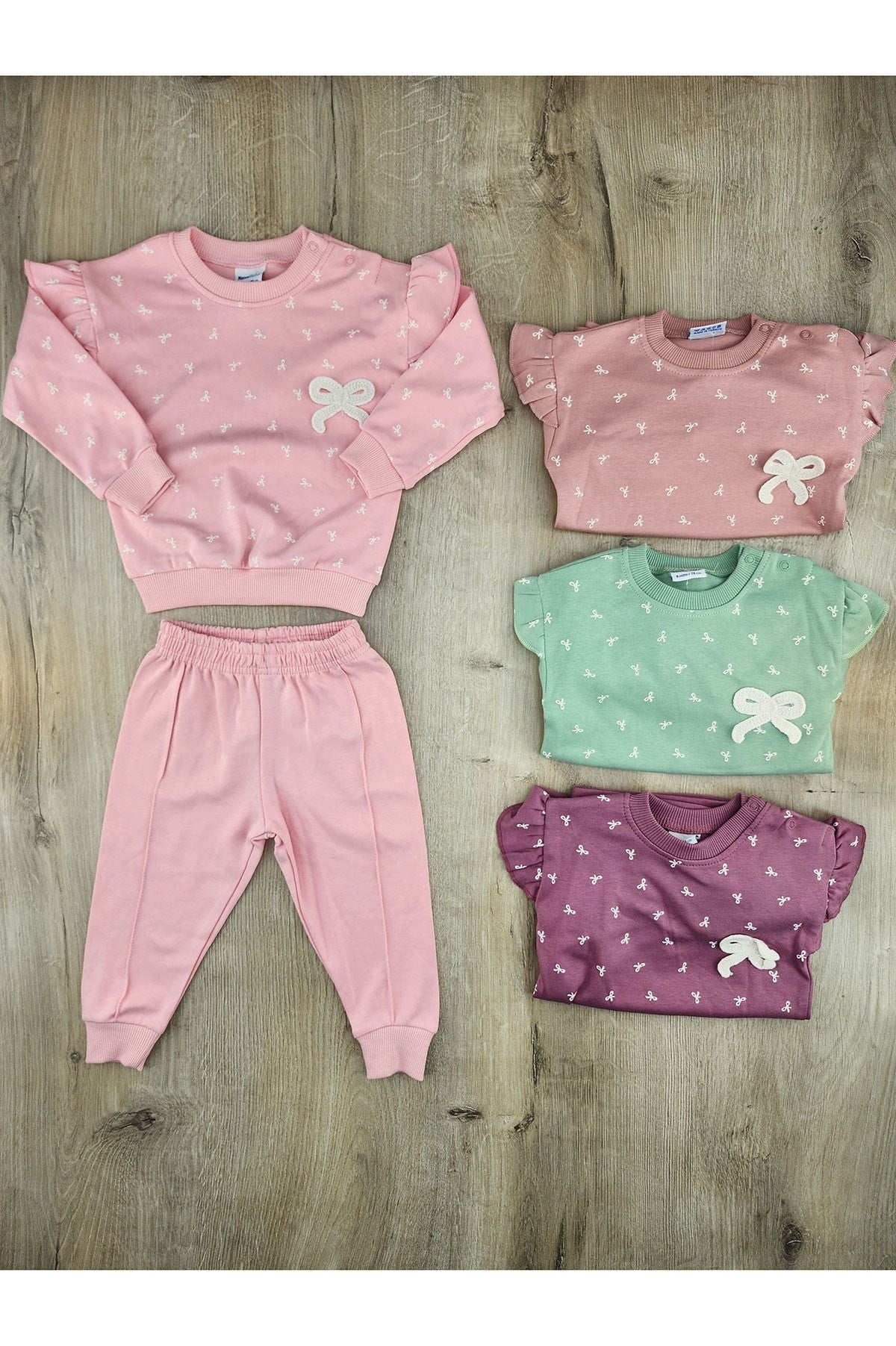 Nazar Bebe (9-24 Ay) 26751 Fiyonklu Fiyonk Desenli Mevsimlik Takım