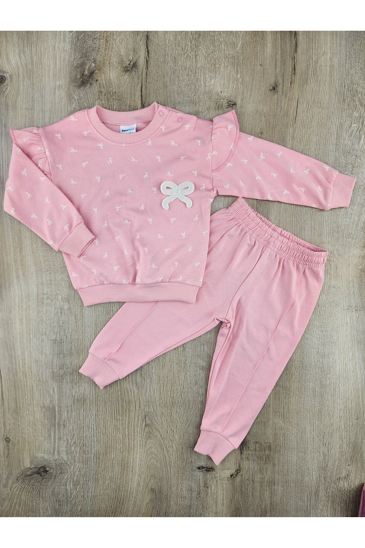 Nazar Bebe (9-24 Ay) 26751 Fiyonklu Fiyonk Desenli Mevsimlik Takım