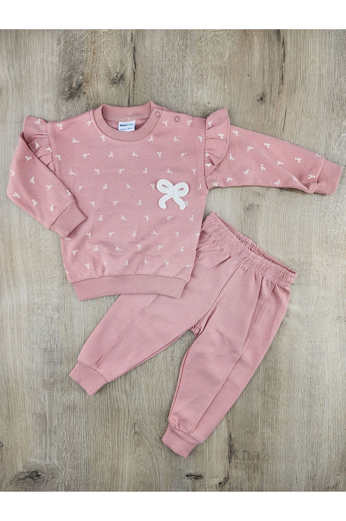 Nazar Bebe (9-24 Ay) 26751 Fiyonklu Fiyonk Desenli Mevsimlik Takım