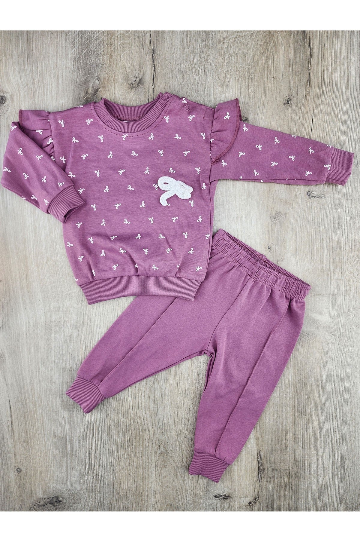 Nazar Bebe (9-24 Ay) 26751 Fiyonklu Fiyonk Desenli Mevsimlik Takım