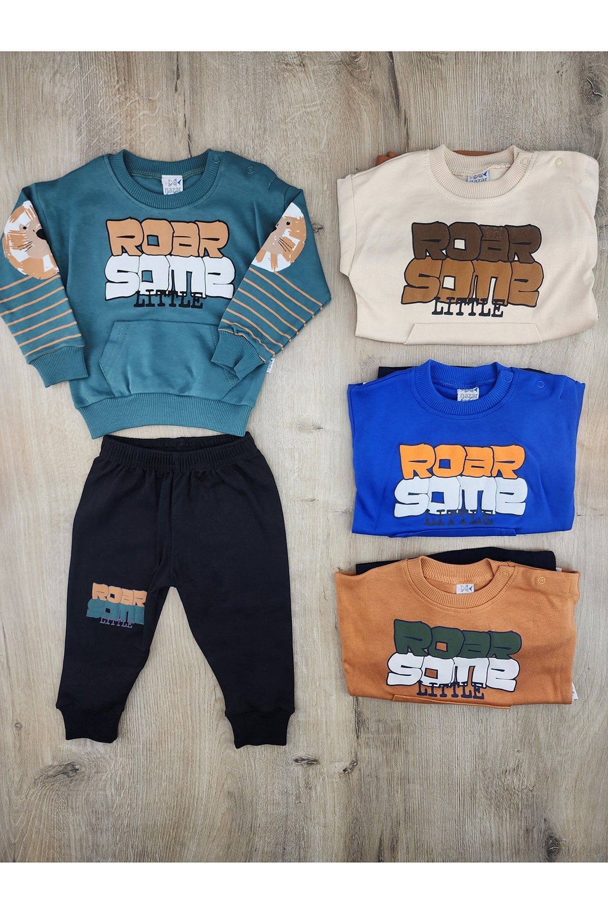 Nazar Bebe (9-24 Ay) 26813 Roar Desenl Önü Ceplii Mevsimlik Takım