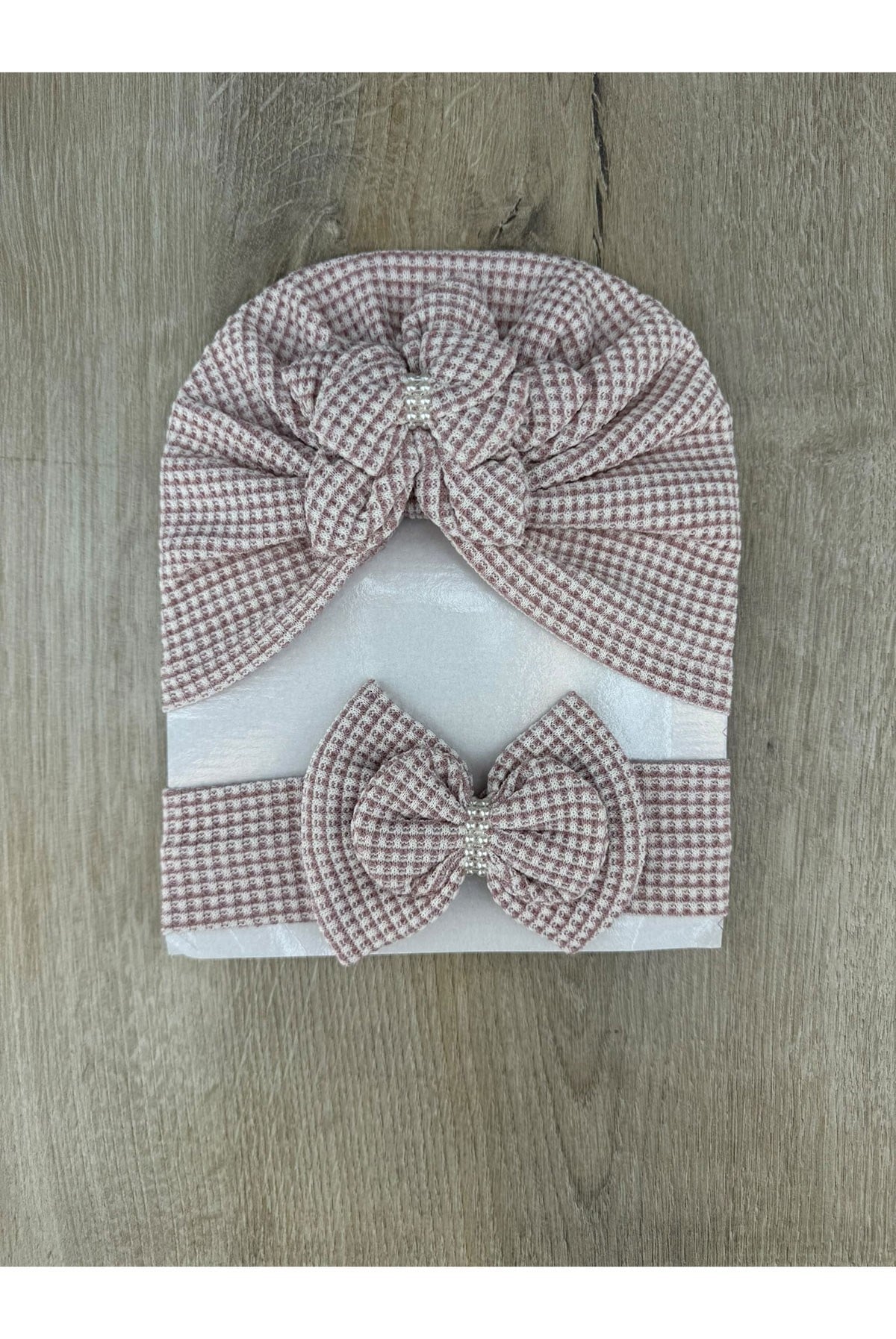 NW (0-2 Yaş) Ekoseli 2Li Bone Bandana Seti