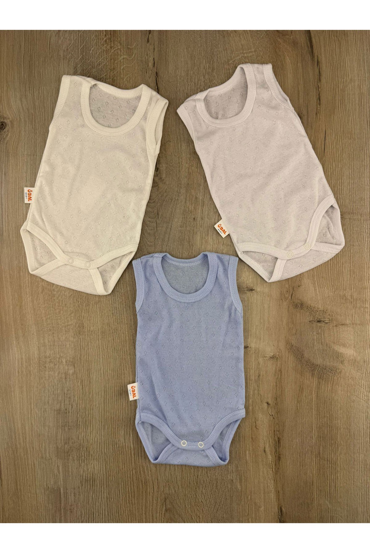Öbal(1ay-3Yaş) Jakarlı Kalın Askılı Çıtçıtlı Badi