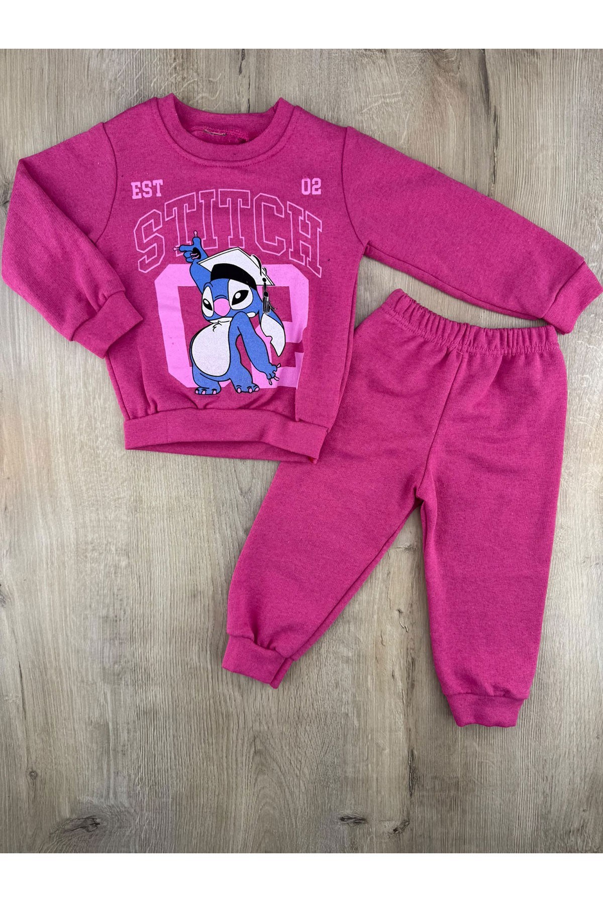 PAŞA (2-6 Yaş) Stitch Desenli Şardonlu Takım