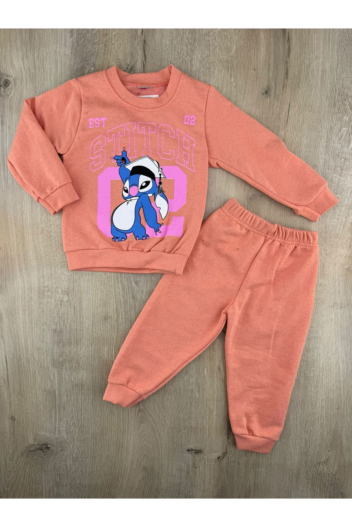 PAŞA (2-6 Yaş) Stitch Desenli Şardonlu Takım