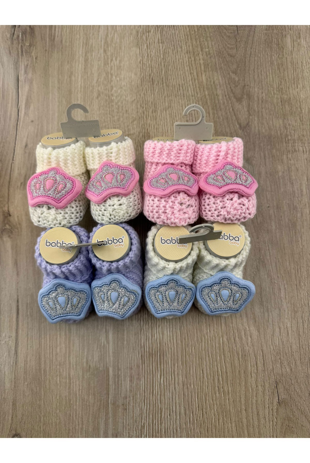 PB (0-6 Ay) Taç Desenli Bebek Patiği