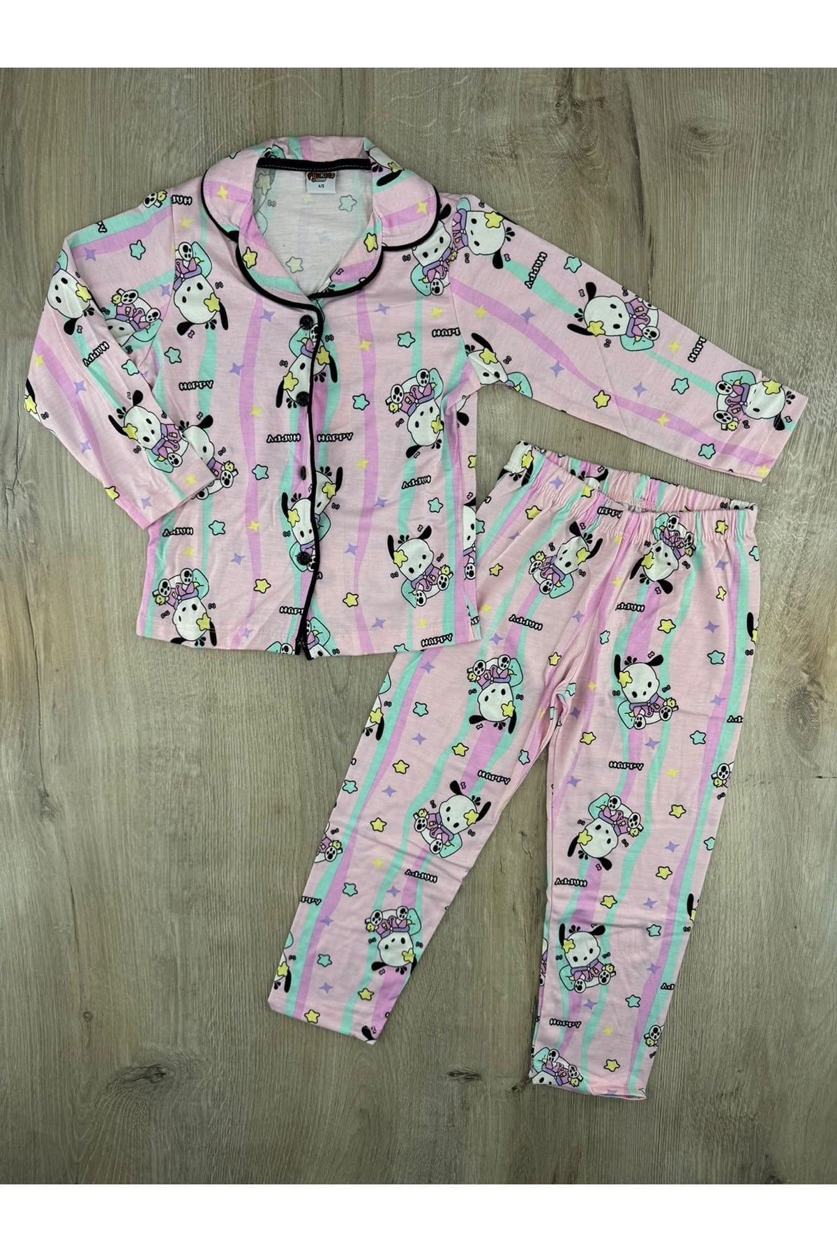 Pijakids (4-12 Yaş) Pochacco Desenli Uyku Bantlı Pijama Takımı
