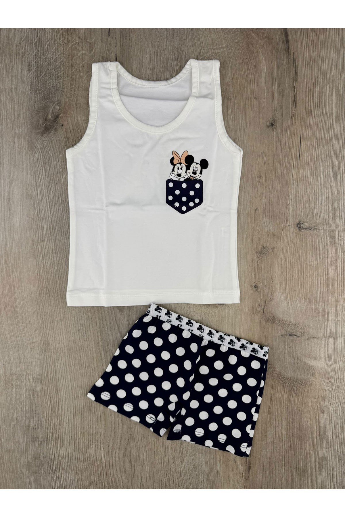 Pink (2-5 Yaş) Minnie Desenli Atlet Boxer Takım