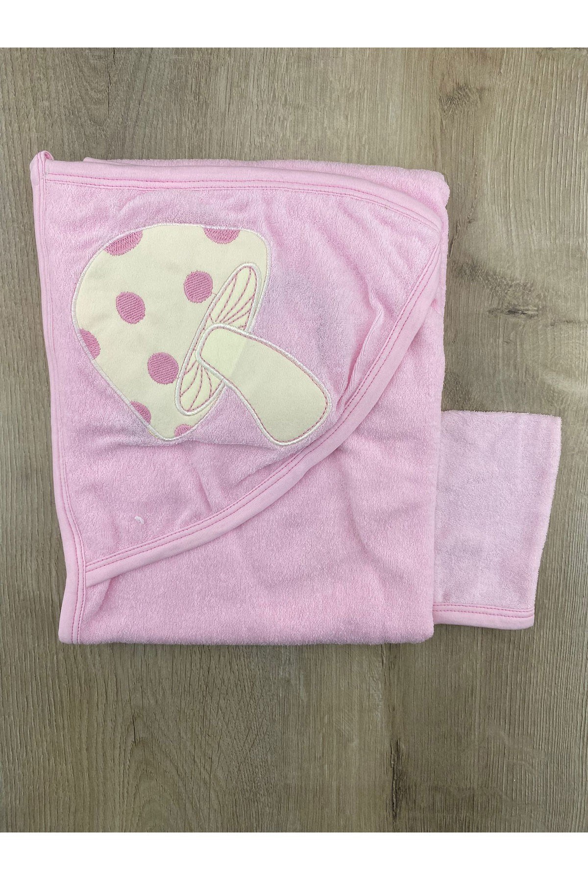 Ruken Baby (0-2 Yaş) Mantar Desenli Banyo Havlusu