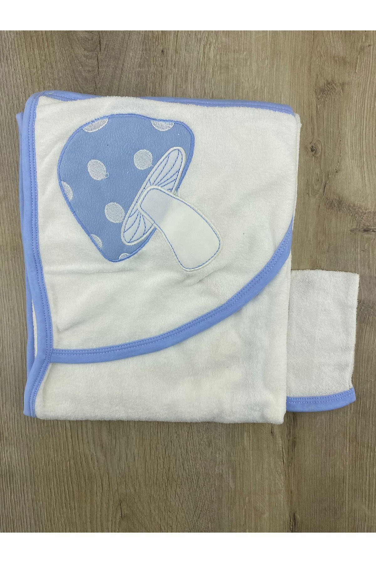 Ruken Baby (0-2 Yaş) Mantar Desenli Banyo Havlusu
