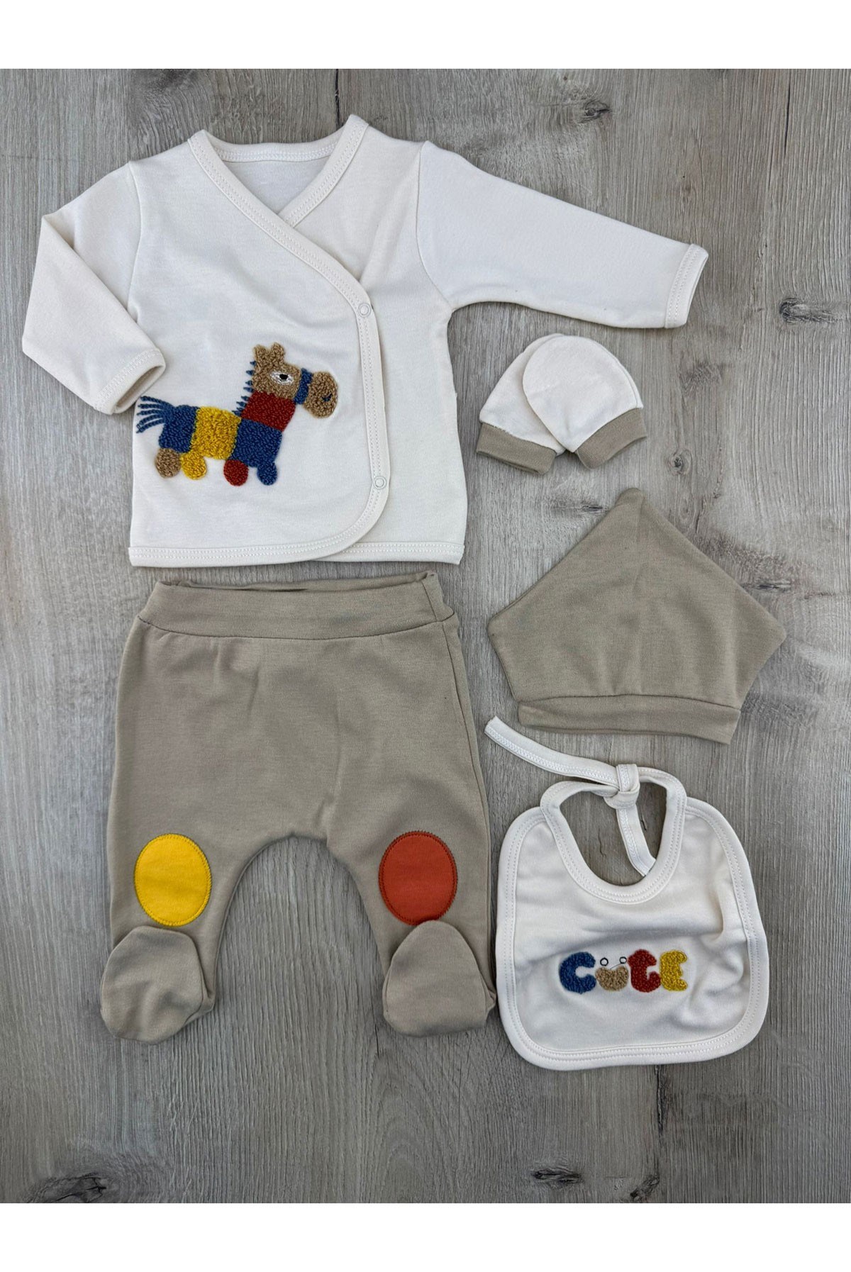 Serde Baby (0-3 Ay) 2049 Renkli Zebra Desenli Zıbın Takımı